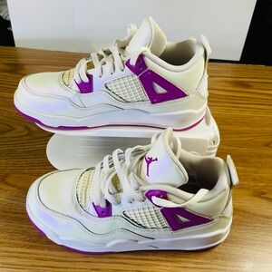 Nike Air Jordan 4‎ Retro GS Canyon Purple White Girls Youth Size 3Y Sneakers
